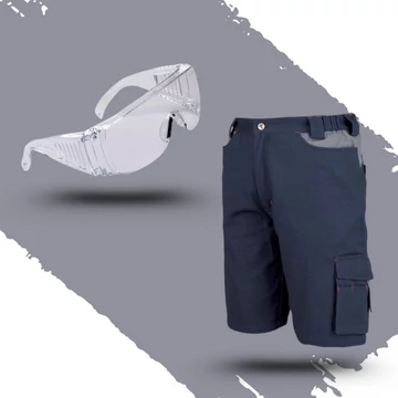 Munkaruha Szett Issaline Stretch rövidnadrág + PW30 szemüveg 