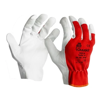 Kesztyű 9 Guyard 1523  kombinált bőr fehér-piros