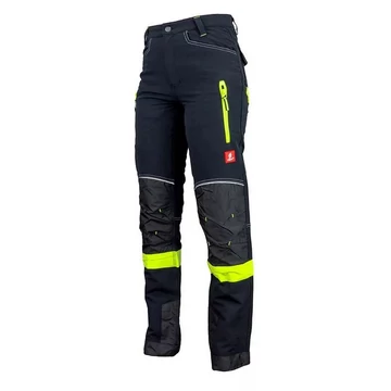 Munkavédelmi Deréknadrág 48 Urgent 719 softshell fekete-neon