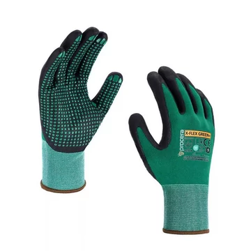 Munkavédelmi kesztyű 9 Procera X-Flex Green+ nitril mártott 