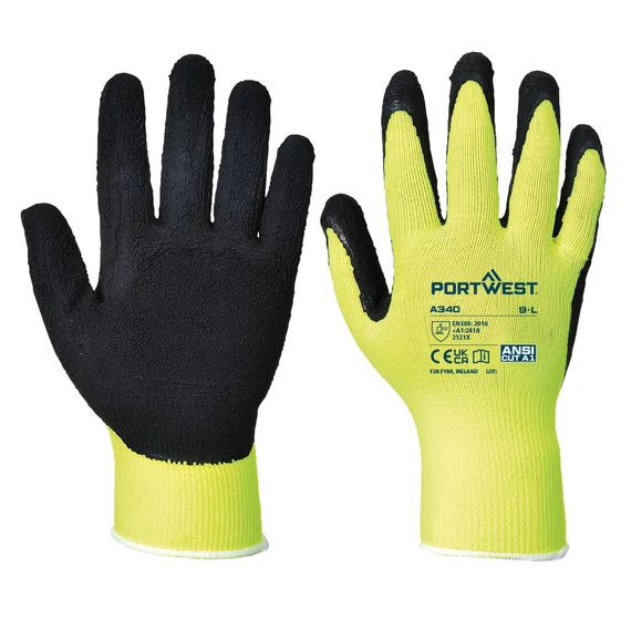 Munkavédelmi kesztyű 8-10 A340 Hivis Grip Pw Sárga