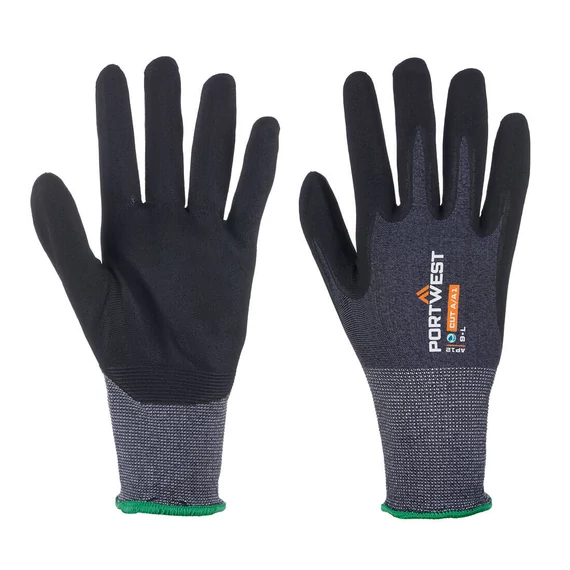 KESZTYŰ L AP12 PORTWEST SG GRIP15 ECO NITRIL SZÜRKE-FEKETE 