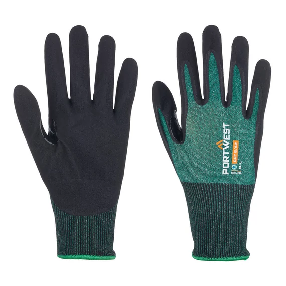 KESZTYŰ L AP15 PORTWEST SG CUT B18 ECO NITRIL ZÖLD-FEKETE 