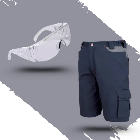 Munkaruha Szett Issaline Stretch rövidnadrág + PW30 szemüveg 