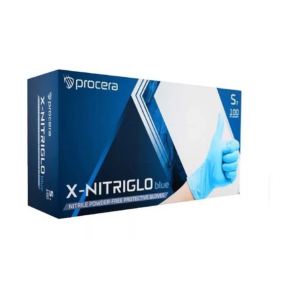Kesztyű  8-10 Procera Nitrilgo kék 100pár/doboz