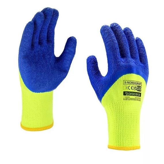 Munkavédelm kesztyű 9 Procera Nordgrip téli mártott kék-sár