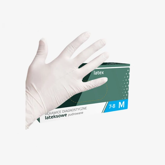 KESZTYŰ M 7-8 PROC LATEX PREMIER FEHÉR 100/DOBOZ