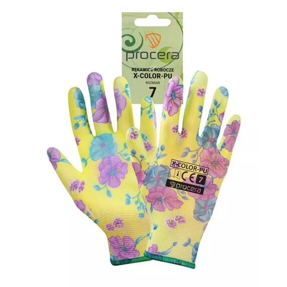 Munkavédelmi kesztyű 7 Procera X-color Mártott Virágos Női