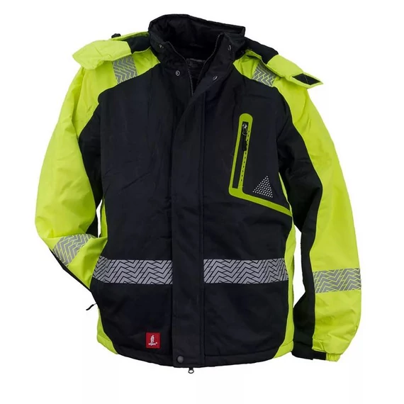 Kabát XL Urgent téli Y-263 fekete-neon