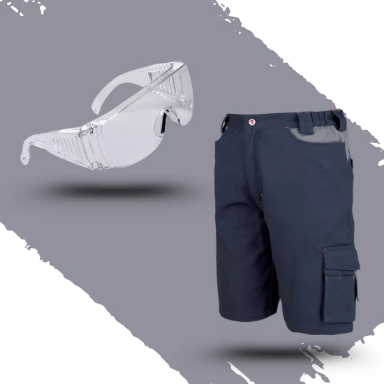Munkaruha Szett Issaline Stretch rövidnadrág + PW30 szemüveg